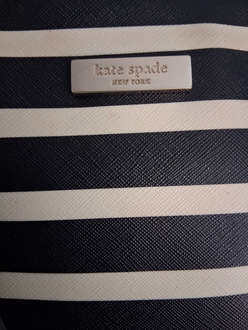 kate spade New York Black and White Striped Tote